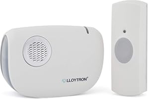 LLOYTRON MIP System 3rd Gen Doorbell Kits with Battery Operated Chime Receiver and Bell Push - Ding Dong Melody – Portable with 175m Wireless Range True Sound – Easy Set-up B7030WH – White