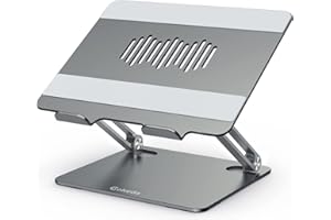 GOKEDA Support pour Ordinateur Portable, élévateur Ergonomique en Alliage d'aluminium pour Bureau, Support Ajustable Compatible avec Macbook Air/Pro, Dell, HP, Lenovo, Plus de 10-15.6" Portables
