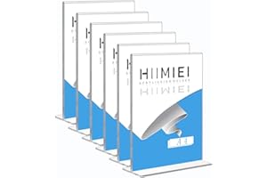 HIIMIEI Soporte para Cartel de Acrílico A4 para Menús, Soporte para Letreros en Mesa, Expositor para Mostrador, Transparente, en Forma de T, 6 unidades