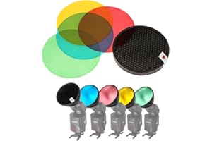 Fomito Godox AD-S11 - Kit di filtri a colori per fotografia con griglia a nido d'ape per Witstro Flash AD200 AD180 AD360 AD360II