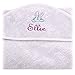 TowelsRus Personalised baby's name on our Soft Hooded Cotton Baby Wrap Towel in White 100% Cotton, 76cm x 76cm embroidered for you