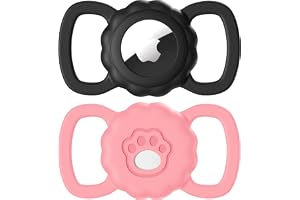 Maledan 2 stycken Airtag hundhalsband kompatibla med Apple AirTag GPS Tracking Finder – silikon vattentätt Airtag fodral med