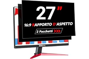 ZOEGAA Confezione da 2 Pellicole Privacy Monitor 27 Pollici per Computer 16:9 - Filtro Privacy Antiriflesso con Protezione Luce Blu per PC, Rimovibile a Doppia Faccia, Protezione Dati a 180°