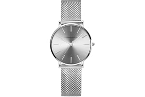 HANNAH MARTIN Reloj de Cuarzo para Mujer Banda Malla Acero Inoxidable Ultra Delgado