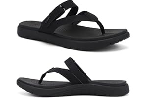 COFACE Tongs Femme Mode Orthopedique Cuir Tissu Confortable Soutien Voûte Plantaire Tongue Legere Yoga Mat été Plage Piscine Flip Flop Douche Antidérapante Caoutchouc Semell