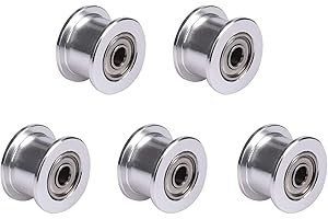 WINSINN GT2 Idler Pulley 16 Toothless 3mm Bore 6mm width Timing Pulley Wheel Aluminum For 3D Printer (Pack of 5Pcs)
