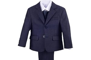Lito Angels Completo Smoking Elegante Abiti e Giacche Set 5 Pezzi per Bambino Taglia 1-6 Anni, Blu/Navy