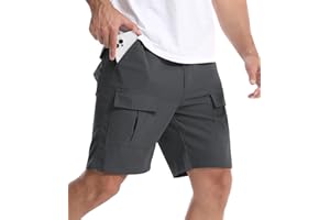 Suwangi Pantalones Cortos Cargo para Hombre Verano Moda Casual Trabajo Shorts Bermudas con Múltiples Bolsillos