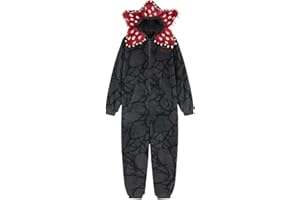 GENERIC Unisex 3D Hood Demogorgon Pyjama Long Sleeved One Piece Pajamas Hooded Fleece Sleepwear Winter Christmas Pajama for Adults
