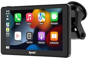 Przenośne radio samochodowe z bezprzewodową funkcją CarPlay i Android Auto, uchwyt Spedal NaviCam-786 do Apple CarPlay, ekran samochodu, odtwarzacz multimedialny IPS 7", w zestawie