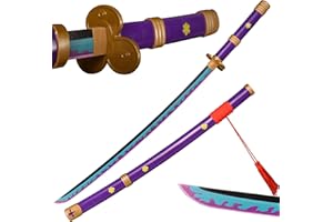 Sword Valley Roronoa Zoro Holzschwert 104cm, Holz Katana, Japanisches Anime Cosplay Schwert-Yama Enma Violett