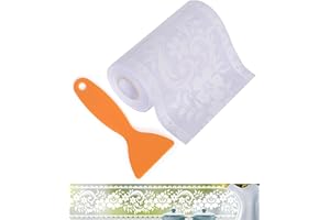 FBBULES Bordo in Carta da Parati Trasparente Pizzo Bianco Bordo Autoadesivo Adesivo in PVC Decorativo Bordi Pannelli Adesivi per Vetrine Specchio Bagno
