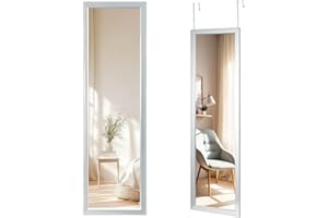 ‎TRINTION Trintion Ganzkörperspiegel, 110x33cm Wandspiegel Türspiegel Mit 2 Haken Höhenverstellbar, Spiegel Groß Aus Bruchsicherem Glas Für Eingänge Und Schlafzimmer (Silber)