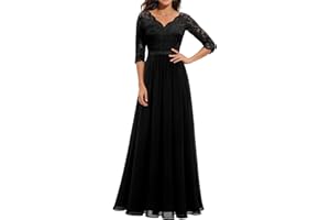 Daisyaner Damen Elegant Maxi Lang Abendkleid V-Ausschnitt Hochzeit Brautjungfernkleider