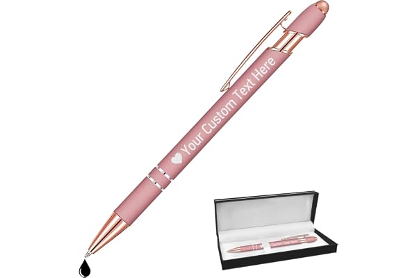 STREADVE Or Rose Stylo Personnalisé avec Prenom Stylo Personnalisable Nom Cadeau Stylo Personnalisés pour Mariage Anniversaire Collegue Entreprise Gravure Personnalisée