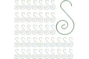 JONAMI Haczyki na choinkę - zielone wieszaki dekoracja bożonarodzeniowa, haczyki w kształcie litery S do dekoracji świątecznych, 100 szt