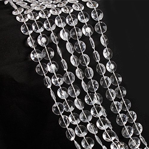 Airkoul 30M Girlande Kristall Diamant Acryl Hochzeit Party hängende Dekoration Perlenvorhang Vorhang Strang (30M, klar) - 3