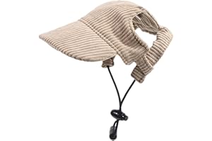 Colcolo Hunde-Schirmmütze, Haustier-Sporthut und Verstellbarer Riemen, Sommer-Reisehut, modische Hunde-Sonnenhut, Haustier-Outdoor-Kappen für kleine Hunde, Khaki XS