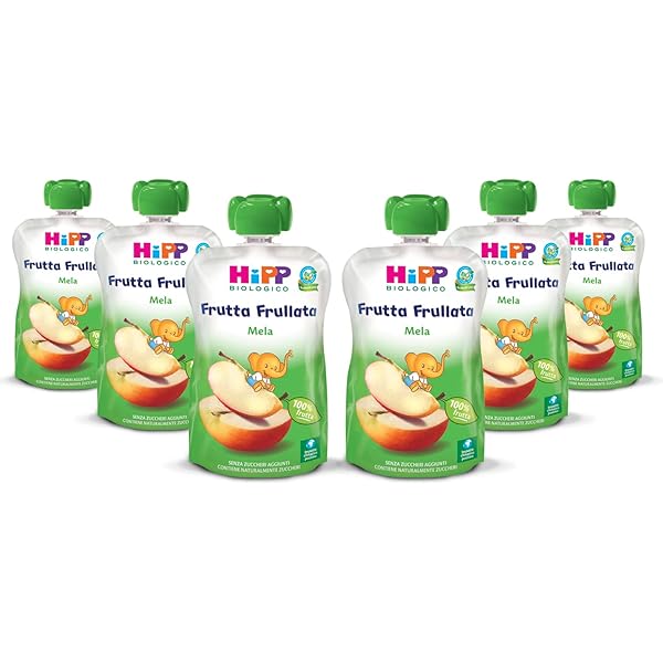 Frutta Frullata 100% Bio Per Bambini - 18 Bustine Multigusto Senza Zuccheri Aggiunti