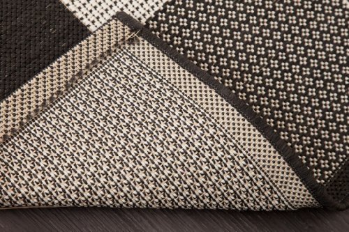 Küchenläufer Flachgewebeteppich Karo Design grau 80x200cm - 4