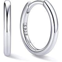 Creolen Orecchini a cerchio in oro bianco lucido 585, 14 carati - larghezza 2 mm - dimensione a scelta, Oro bianco, cod. CR14W-2