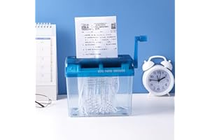 DIYEENI Mini Ręczna Niszczarka, Ręczna Niszczarka do Papieru, Ręczna Niszczarka do Dokumentów Papierowych, Format A6, pojemność 1 L, do Biura, Szkoły lub Użytku Domowego