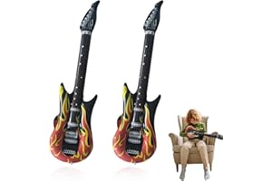 LAKJUOZ 2 Pièces Guitare Gonflable Enfant Guitares Pneumatiques Gonflables Accessoire Pour Les Fêtes À Thème Le Carnaval Et Le Carnaval