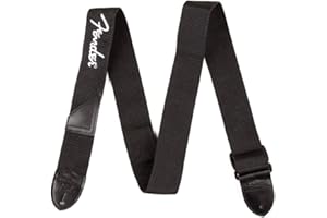 Fender Tracolla per Chitarra, Poliestere, Regolabile 33”-53”, Nero