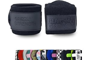 Bear Grip fascia da polso premium resistente, per sollevamento pesi, crossfit, body building, strongman, 61 cm