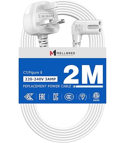 Rhinocables IEC C13 Splitter Power Cable - Kettle Lead With UK Plug To Dual C13 Connectors | 3