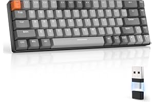 MAGIC-REFINER RK68 Tastiera Gaming Meccanica, 60% Tastiera Wireless 2.4Ghz/Bluetooth 5.0, Apex Pro Mini Hot-Swappable 68 Tasti Interruttore Rosso Lineare con Ricevitore 2 in 1 per PC/MAC/Smartphone