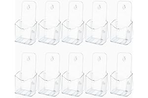 Niciksty 10 Stück Wandprospekthalter A6 aus Durchsichtigem Kunststoff, Prospekthalter Wand oder Schreibtisch - Für Prospekte, Postkarten, Flyer, Menüs & Broschüren