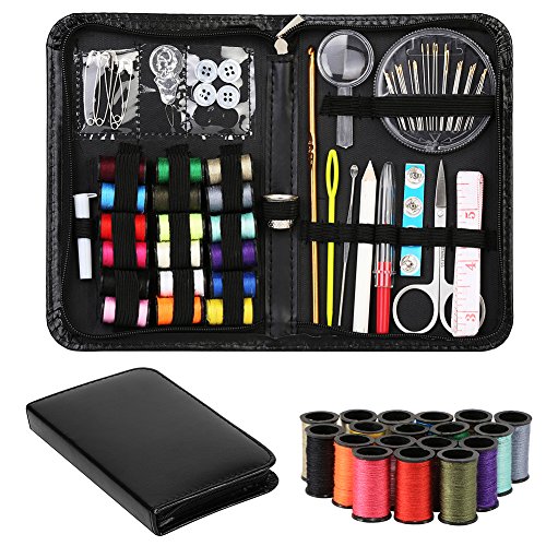 Glamouric - Kit de costura completo profesional, portátil, para viajes, la familia, el trabajo y las emergencias
