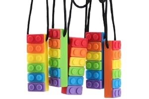 Tugga Halsband, Sensorisk Tugga Halsbandspaket för Barn med Tandvård, ADHD, Autism, Bita Behov, Oral Motorisk Chewy Teether för Pojkar och Flickor (5 st) (Som visas)