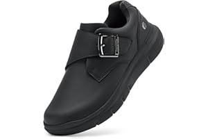 FitVille Men's Wide Fit Casual Shoes Extra Wide Slip on Leather Shoes for Men Edema Recovery Leather Oxford Diabetic Shoes for Wide Feet Hook & Loop