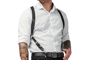 PYEUIFT Cinturón de arnés de pecho para hombre, ajustable, de piel sintética gruesa, para hombre, sexy, punk, pecho, hombro, músculo, espectáculo, disfraces de moda, ropa de club para cosplay, negro