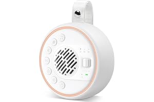 ASONINE White Noise Machine Baby - Supporto portatile per addormentarsi con 20 rumori bianchi, luce notturna con timer e altoparlante Bluetooth (bianco)