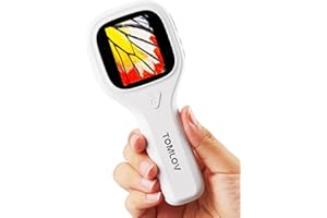 TOMLOV P10 Evo Microscopio Portatile per Bambini e Adulti, Lente con Luce per Insetti, Piante, Monete e Gioielli, Microscopio Tascabile con Schermo IPS da 2" per Windows/macOS – Bianco