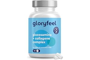 GLORYFEEL Glucosamina Condroitina MSM, Integratore 6-in-1 con Collagene e Acido Ialuronico, 120 Compresse per 2 Mesi, Articolazioni, Cartilagine e Ossa, Prodotto in Germania, Senza Glutine e Lattosio