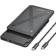 iDsonix 2.5 inch Hard Drive Enclosure, 6Gbps USB C 3.1 to SATA III Tool-Free External Hard Drive Enclosure for 7mm/9.5mm 2.5" SSD HDD with UASP Compatible with Toshiba Samsung WD Black(PW25-1C3)