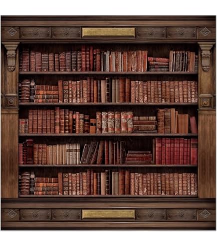 Renaiss 2.5x1.8m Étagère Toile de Fond Tissu Doux Bibliothèque en Bois Étagère Photographie Fond De Livres Scolaires Collection Livre Magique Étudiants Adulte Artistique Accessoires de Studio Photo