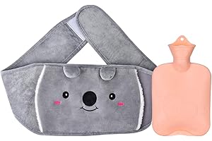 Queta Termofor z grubej gumy, termofor z miękkiego pluszu, ogrzewacz do dłoni, do talii, brzucha, dłoni, ramion i karku, 1000 ml