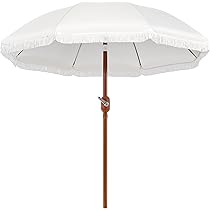Meinposten Parasol met uv-bescherming 30 , strandparasol met franjes