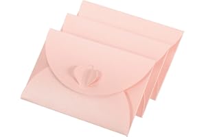 YOKIVE 24 Paquet Mini Enveloppes, Coeur Formé Fermoir | Petit Cadeau Carte Titulaire, Excellent pour Mariages Fêtes Boutiques(Rose)