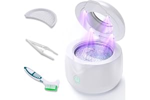 ITSHINY Limpiador Ultrasonidos, 45000Hz Limpieza Dental Ultrasonidos, 200ml Ultrasonidos Limpieza Dental, Dental UV Pod 25W Para Dentaduras Postizas, Alineadores, Retenedores, Aparatos de Ortodoncia