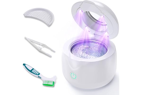 ITSHINY Nettoyeur Ultrasons, 45000Hz Bac Ultrason, 200ml Lampe UV, 25W Ultrasonic cleaner Pour Gouttière Dentaires, Prothèses Dentaires, Aligneurs, Appareils dentaires, Têtes de brosse à dents, Bijoux