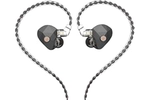 Hidizs MM2 HiFi in-Ear Monitors Earphones, 6mm Low-Voltage Magneto-Static BM Driver and 10.2mm Dynamic Driver, Magneto Static Hybrid Dual Drivers Hi-Res IEMs with 3 Tuning Valves (Black)