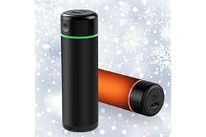 Mycket Lot de 2 Chauffe-Mains électriques Rechargeables, 10000 mAh avec 3 Niveaux de Chaleur, 360 °, Chauffage Long, réutilisable, Portable USB, Chargeur pour Cadeau d'hiver - Noir