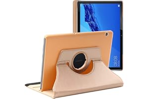 ebestStar - Funda para Huawei MediaPad T5 10.1, Carcasa Capa Giratoria, 360 Protectora, Cuero PU Soporte, Dorado