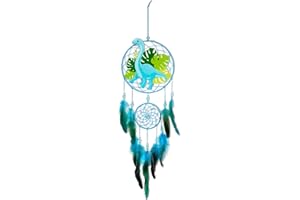 Unicorn Castle Kinder Traumfänger Dinosaurier Dreamcatcher Handgemachter Traumfänger fur Kinderzimmer Deko,Light Blue
